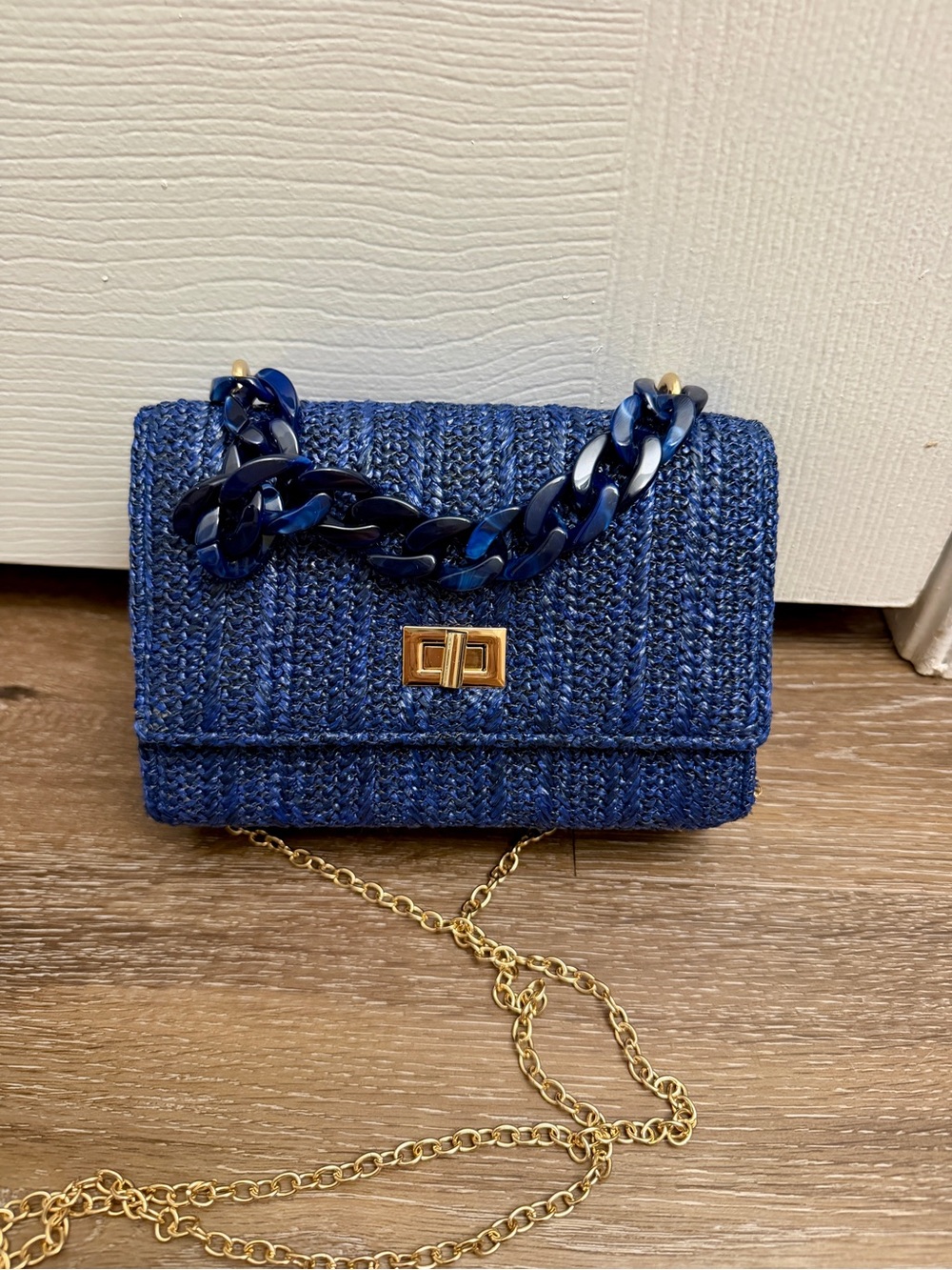 Shiraleah Marisol Woven Mini Bag in Navy Blue